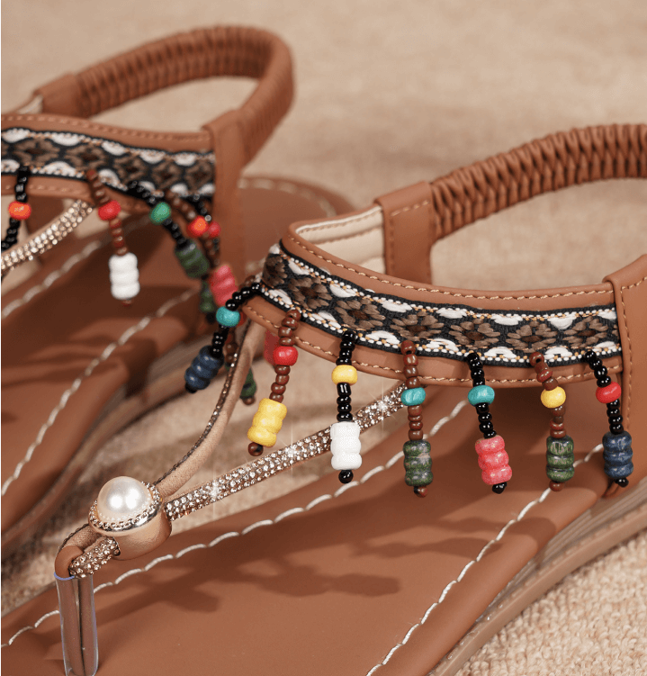 Women's Boho Beads Decorated Sandals