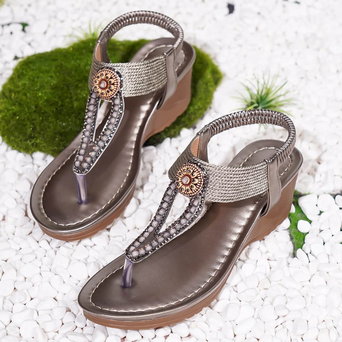 Women's Fashion Wedge Thong Sandals