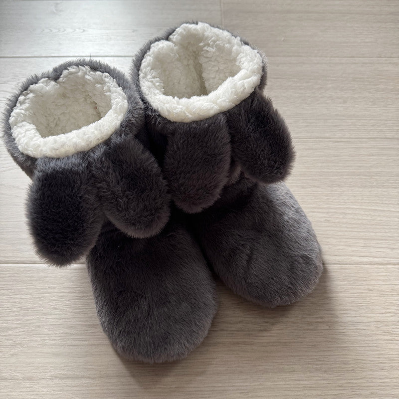 Women's Slipper Boots Fluffy Bunny Indoor House Shoes