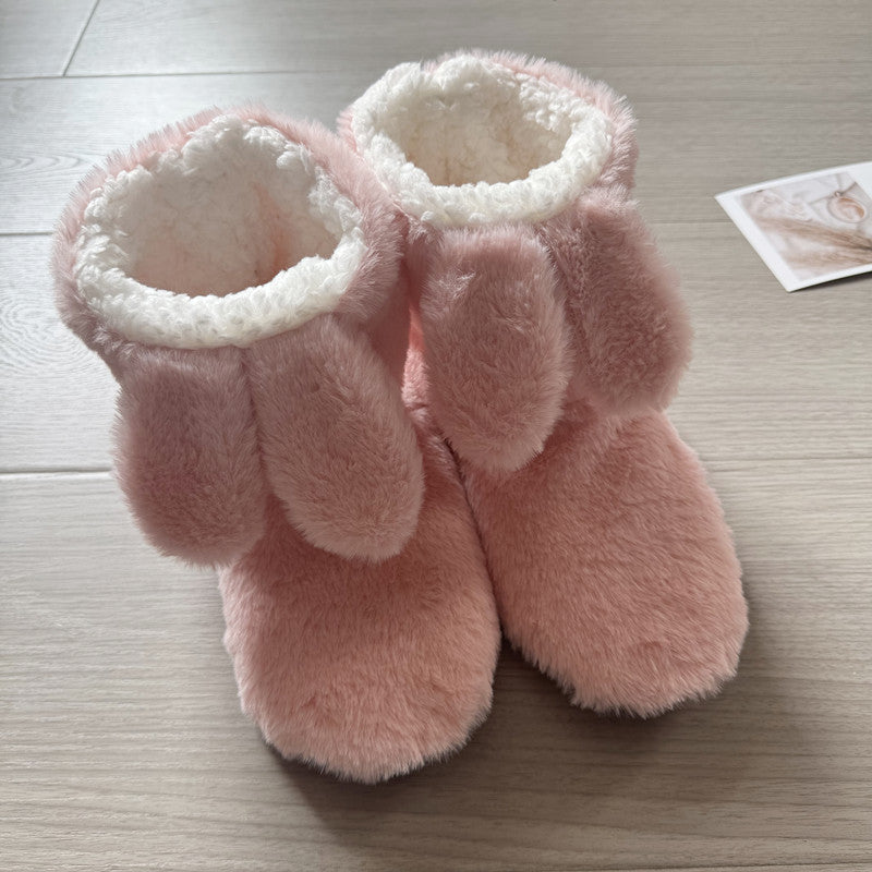 Women's Slipper Boots Fluffy Bunny Indoor House Shoes