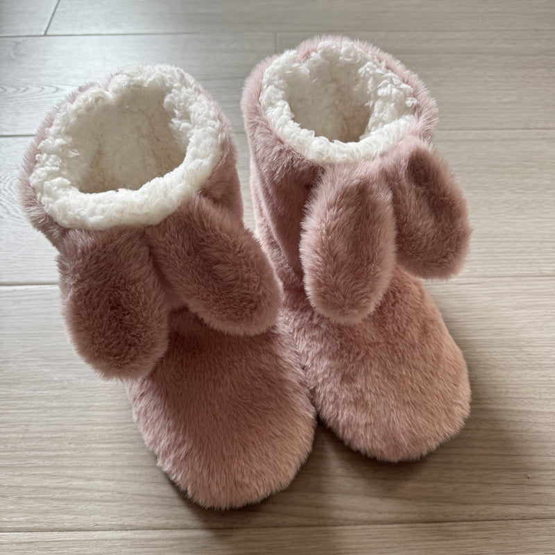 Women's Slipper Boots Fluffy Bunny Indoor House Shoes