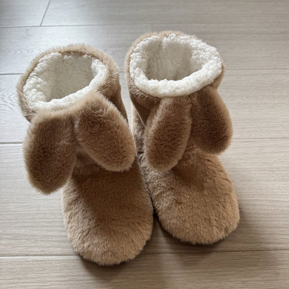 Women's Slipper Boots Fluffy Bunny Indoor House Shoes