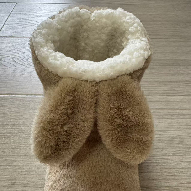 Women's Slipper Boots Fluffy Bunny Indoor House Shoes