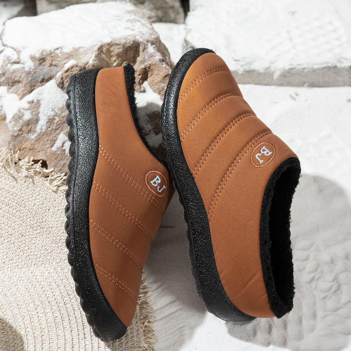 Women's BJ Winter Warm Slippers with Fuzzy Plush Lining