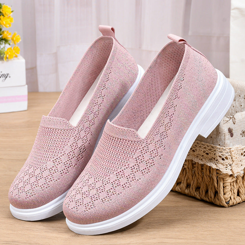 Women's Breathable Knit Casual Flat Shoes
