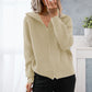Women's Knit Zip-Up Knit Lapel Sweater Outerwear