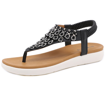 Beads Upper Slingbacks Flip Flops