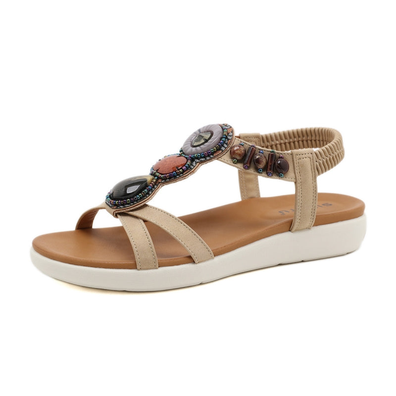 Bohemian Colorful Beaded Flat Sandals