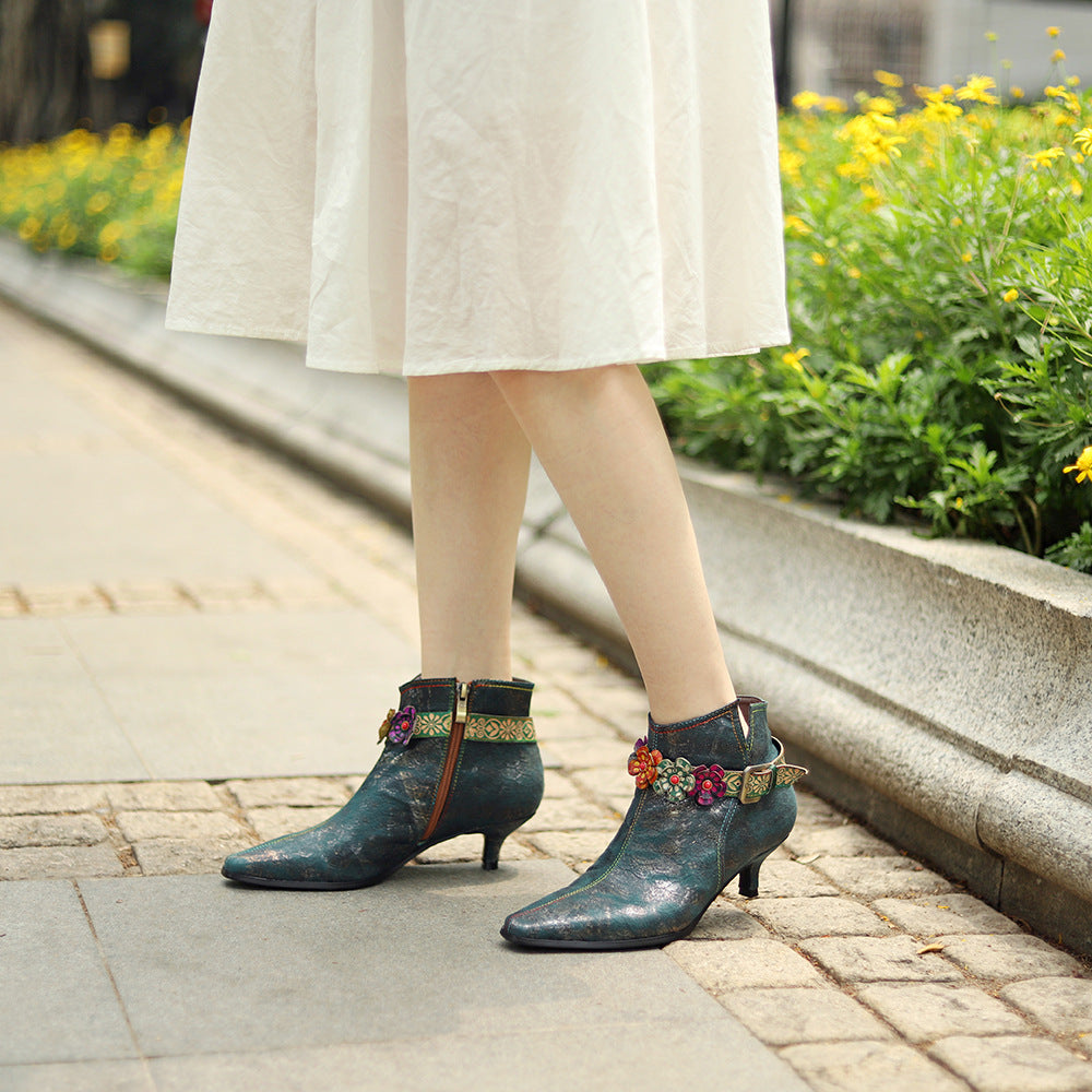 British Style Stiletto Retro Boots