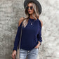 Women's Cold Shoulder Cable Knit Sweaters
