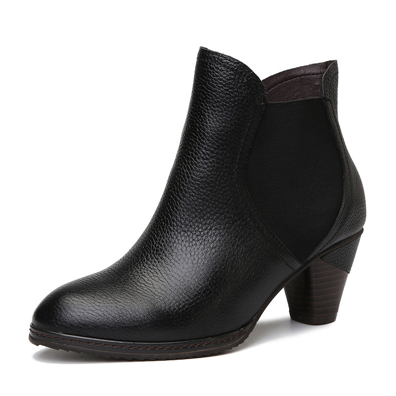 Classic Black handmade Leather Ankle Boots