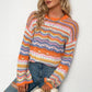 Round Neck Rainbow Crochet Sweater Jumpers