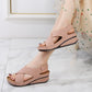 Cross-Band Wedge Perforated Sandals