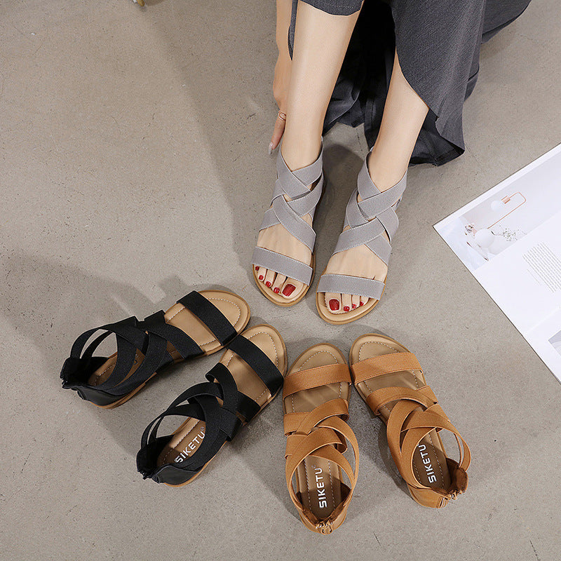 Elastic Roman Gladiator Sandals Walking Shoes