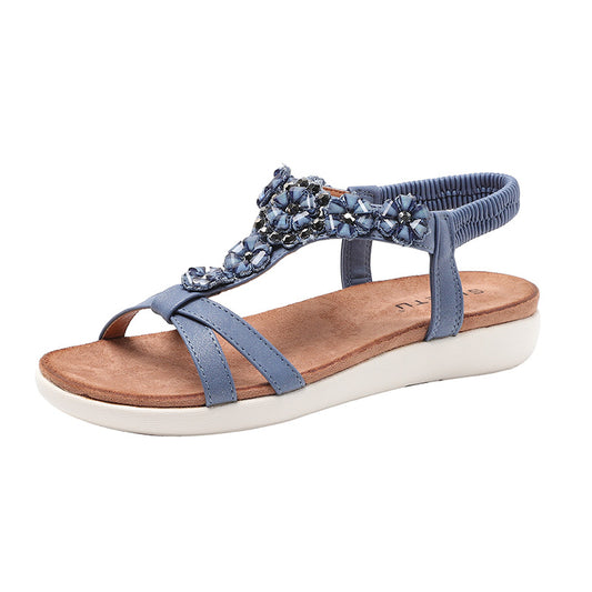 Flat Comfortable Sandals With Back Elastic Band