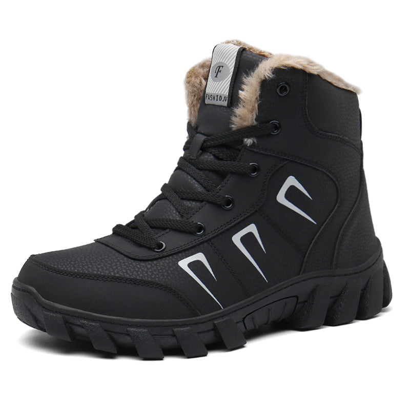 Fur Lined High Top Snow Boots Outdoor Winter Shoes