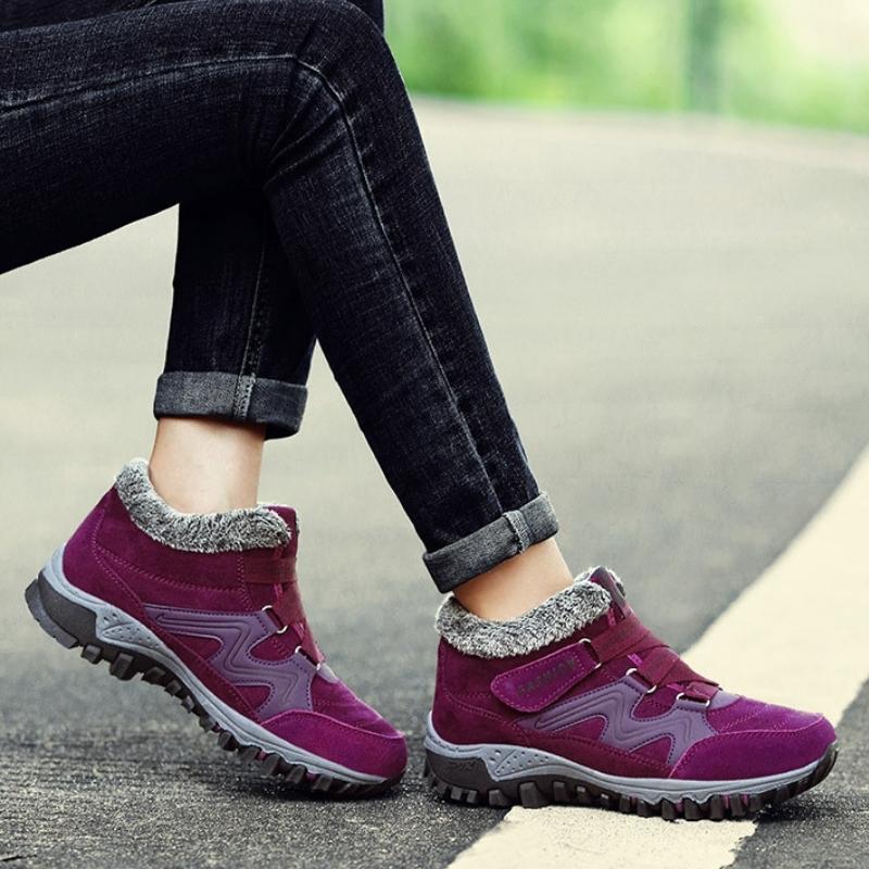 Fur Lined Waterproof Hiking Boots Walking Shoes For Women