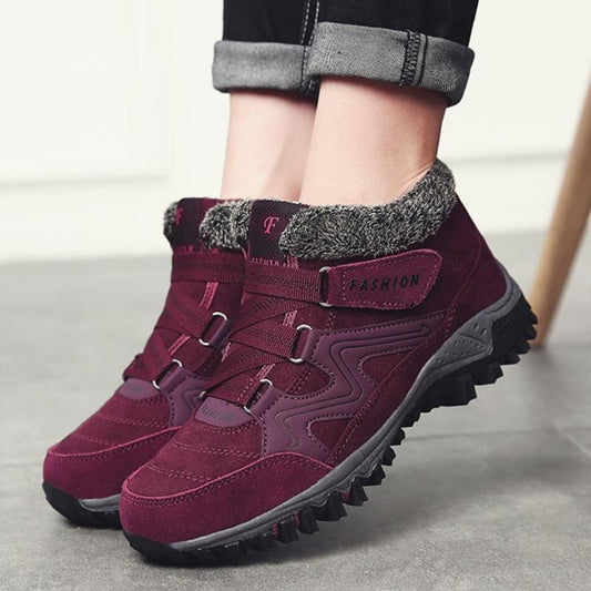 Fur Lined Waterproof Hiking Boots Walking Shoes For Women