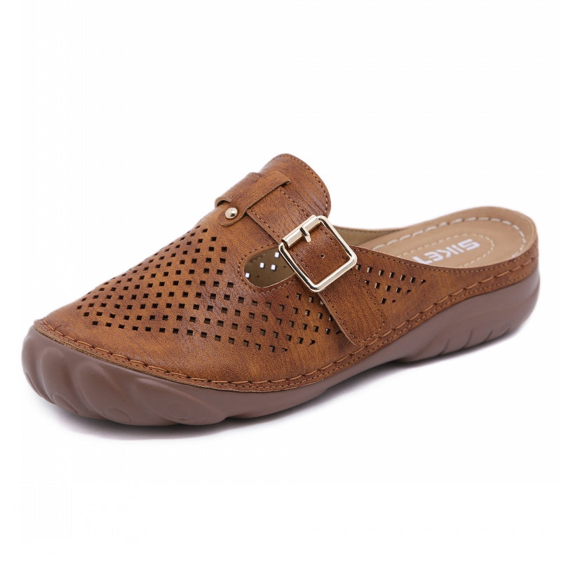 Hollow Out Wide Toe Box Mule Shoes