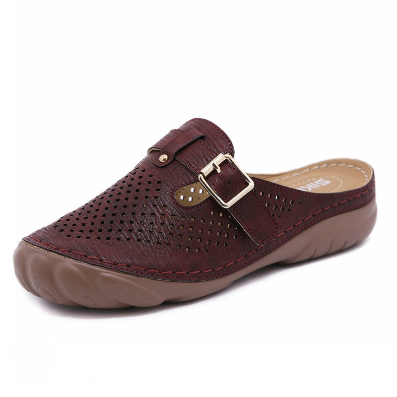 Hollow Out Wide Toe Box Mule Shoes