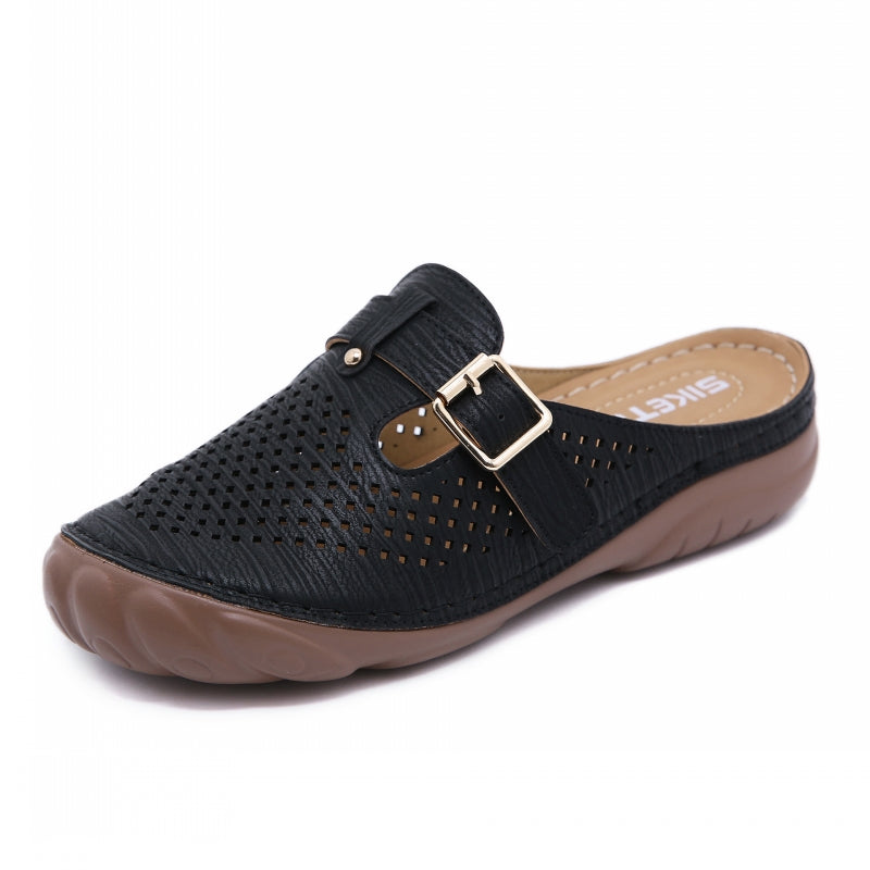 Hollow Out Wide Toe Box Mule Shoes