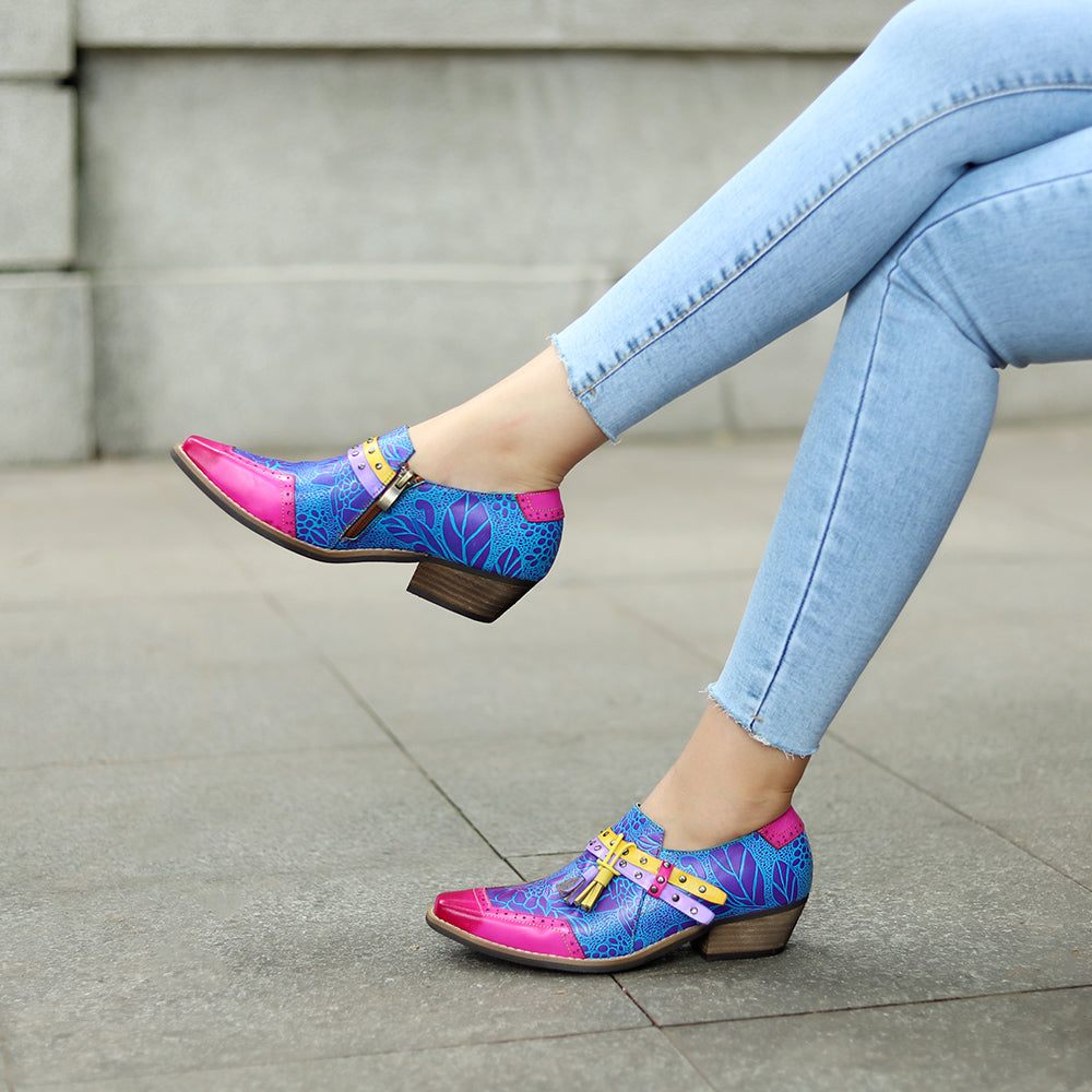 Colorful Women's Leather Shoes – Zalor