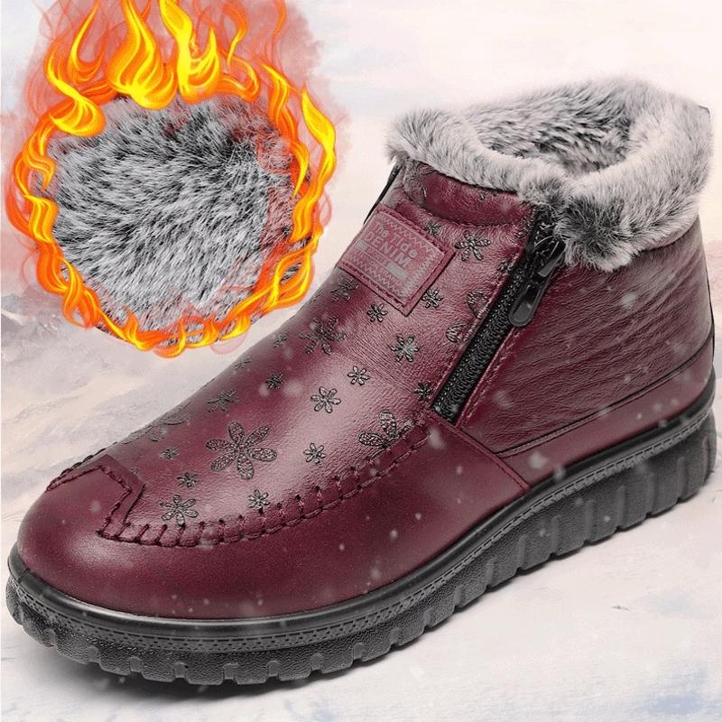 Ladies Faux Fur Wide Fit Winter Boots for Bunions Seniors