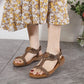 Ladies Low Heel Wedge Sandals With Rhinestones Beads