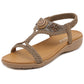 SIKETU | Ladies Low Heel Wedge Sandals With Rhinestones Beads