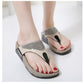 Leisure Platform Wedge Flip Flops With Beads