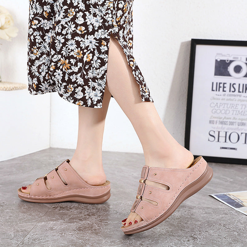 Non-slip Wedge Heel Slippers Summer Sandals For Women