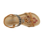 Open Toe Beaded Slingback Flat Sandals