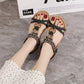 Open Toe Beaded Slingback Flat Sandals