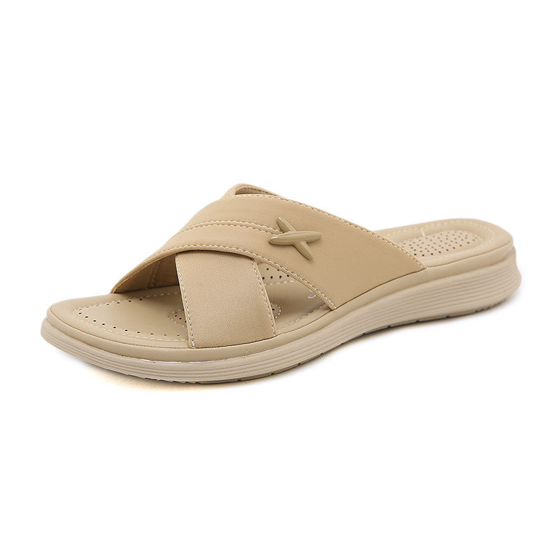 Open Toe Slip-on Flat Sandals