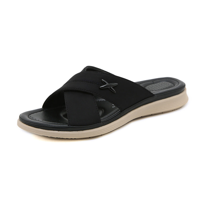 Open Toe Slip-on Flat Sandals