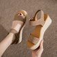 Platform Straw Ankle Strap Sandals