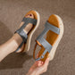 Platform Straw Sandals With Arch Support