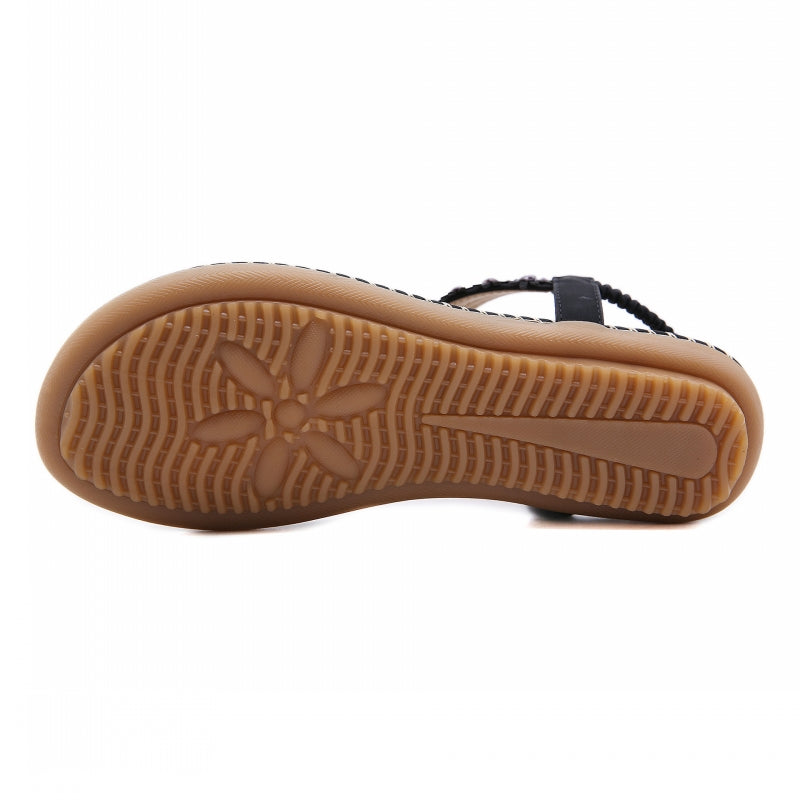 Retro Bohemian Beaded Slingback Sandals