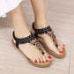 Retro Bohemian Beaded Slingback Sandals