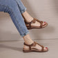 Retro Soft Sole Sandals With Beaded Rhinestones