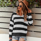 Round Neck Striped Loose Pullover Sweater