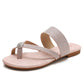 Slide Flip Flop Sandals With Rhinestone