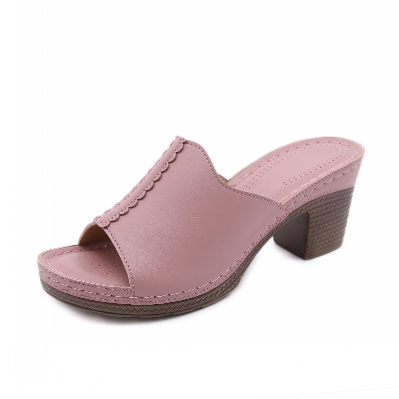 Slide Platform Block Heel Sandals for Women