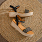 Straw Platform Open Toe Sandals