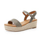 Straw Platform Open Toe Sandals