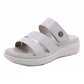 Three-Band Slide Sandal With Metal Button