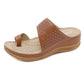 Wedge Flip Flop Sandals With Petal Hollow