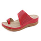 Wedge Flip Flop Sandals With Petal Hollow