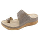 Wedge Flip Flop Sandals With Petal Hollow