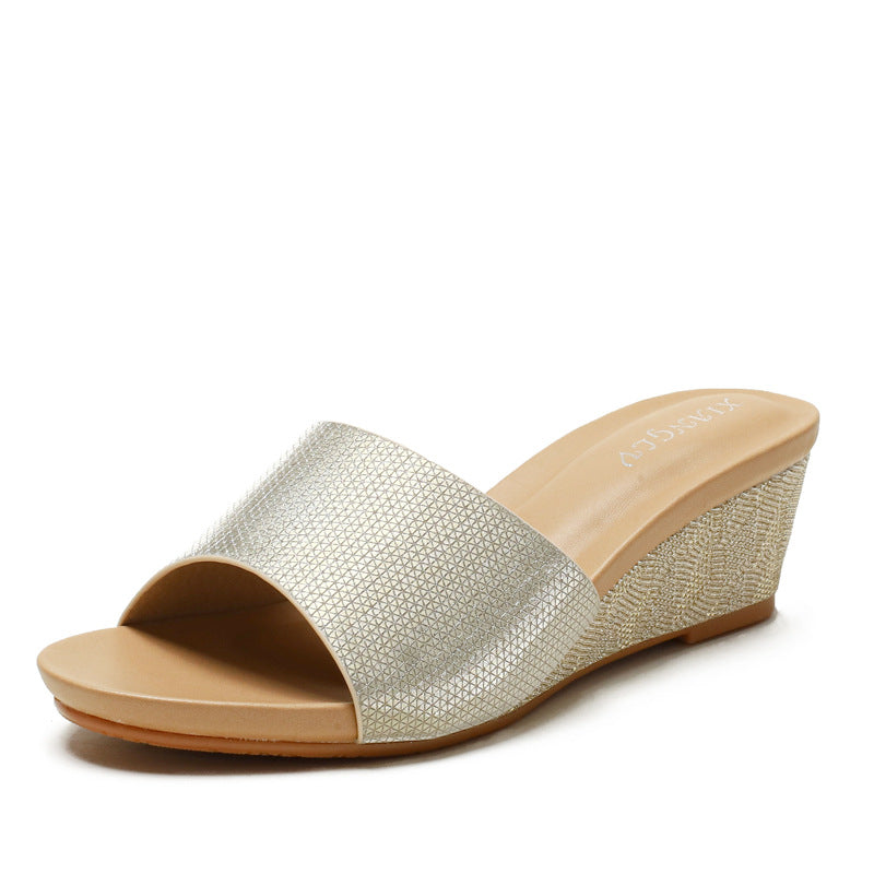 Wedge Peep-Toe One Word Sandals